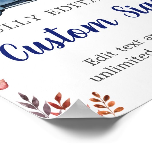 リトルカボチャ赤ちゃんシャワーカスタムの看板 ポスター (角)