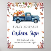 リトルカボチャ赤ちゃんシャワーカスタムの看板 ポスター (正面)