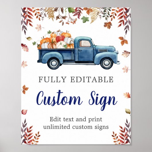 リトルカボチャ赤ちゃんシャワーカスタムの看板 ポスター (正面)