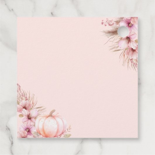 リトルカボチャ赤ちゃんシャワーガールピンク秋秋 フェイバータグ (裏面)