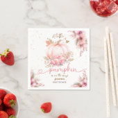 リトルカボチャ赤ちゃんシャワーガールピンク秋紙 スタンダードカクテルナプキン (インサイチュ)