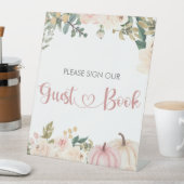 リトルカボチャ赤ちゃんシャワーゲストブックサイン 台座サイン (インサイチュ)