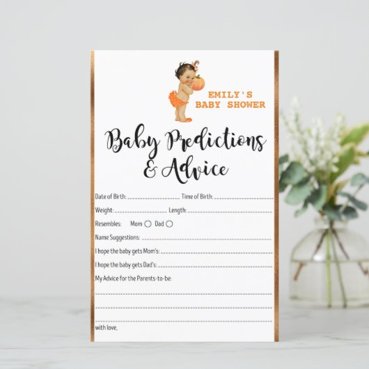 リトルカボチャ赤ちゃんシャワーゲーム印刷 (スタンド正面)