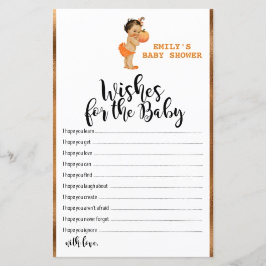 リトルカボチャ赤ちゃんシャワーゲーム印刷 (正面)