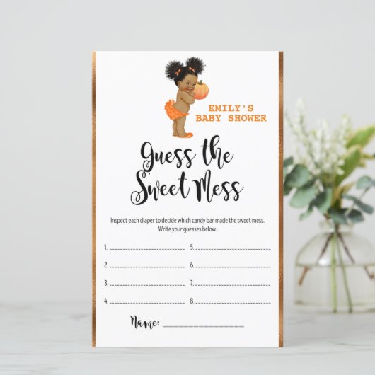 リトルカボチャ赤ちゃんシャワーゲーム印刷 (スタンド正面)