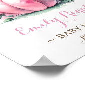 リトルカボチャ赤ちゃんシャワーサイン – ピンク ポスター (角)