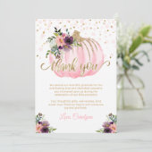 リトルカボチャ赤ちゃんシャワーサンキューカード5 x 7 サンキューカード (スタンド正面)