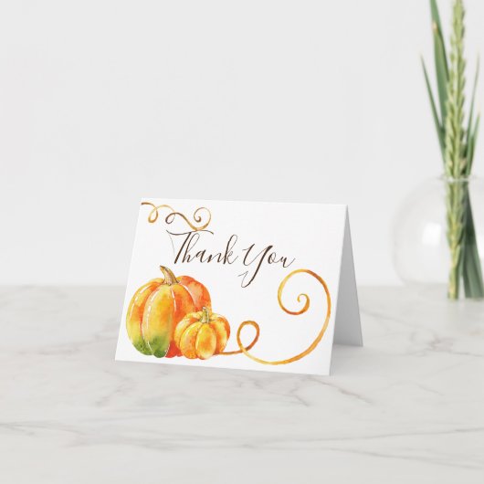 リトルカボチャ赤ちゃんシャワーサンキューカード サンキューカード (正面)