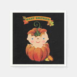 リトルカボチャ赤ちゃんシャワーナプキン スタンダードカクテルナプキン