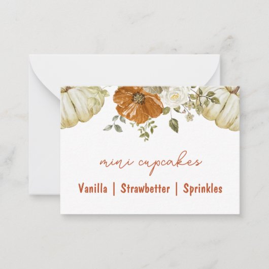 リトルカボチャ赤ちゃんシャワービュッフェカード ノートカード (正面)