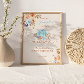 リトルカボチャ赤ちゃんシャワーブルーボーイウェルカム ポスター