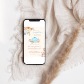 リトルカボチャ赤ちゃんシャワーブルーボーイ 招待状