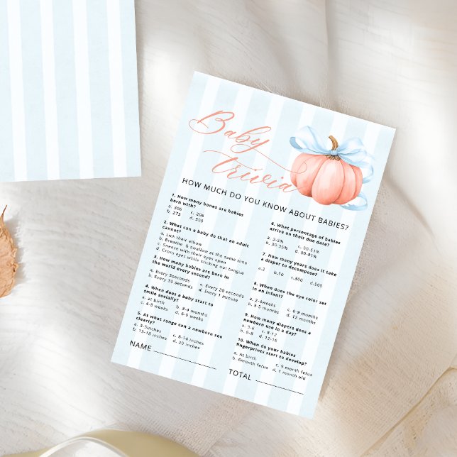 リトルカボチャ赤ちゃんシャワーベビートリビアゲーム (クリエイターアップロード済み)