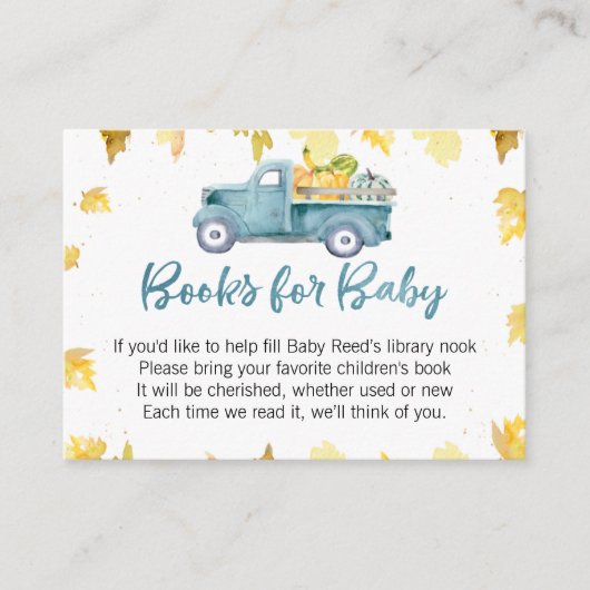 リトルカボチャ赤ちゃんシャワーベビー用ブック 名刺 (正面)