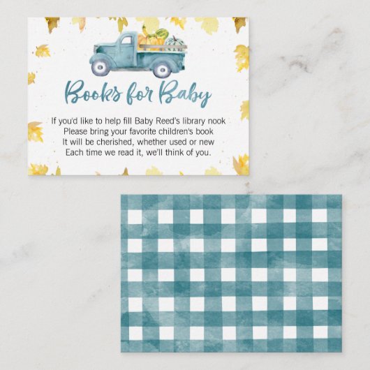 リトルカボチャ赤ちゃんシャワーベビー用ブック 名刺 (正面/裏面)