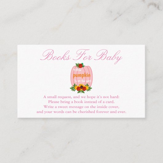 リトルカボチャ赤ちゃんシャワーベビー エンクロージャーカード (正面)