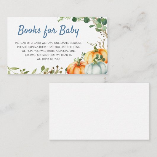 リトルカボチャ赤ちゃんシャワーベビー エンクロージャーカード (正面/裏面)