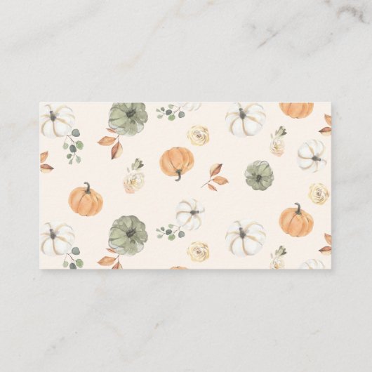 リトルカボチャ赤ちゃんシャワーベビー エンクロージャーカード (裏面)