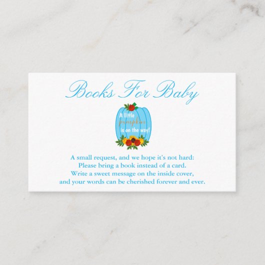 リトルカボチャ赤ちゃんシャワーベビー エンクロージャーカード (正面)