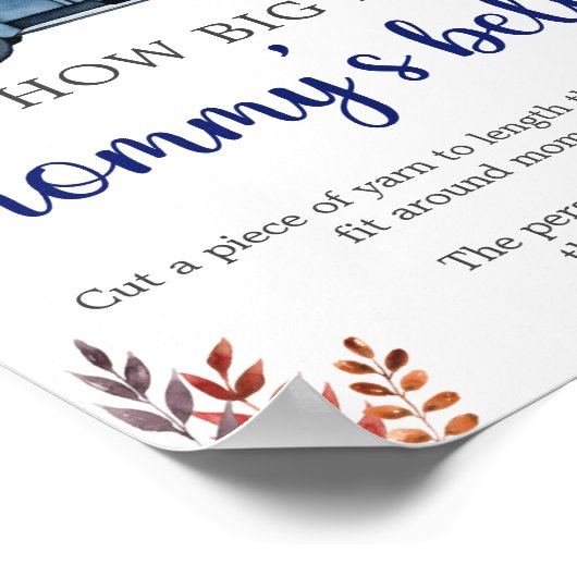 リトルカボチャ赤ちゃんシャワーベリーゲームサイン ポスター (角)