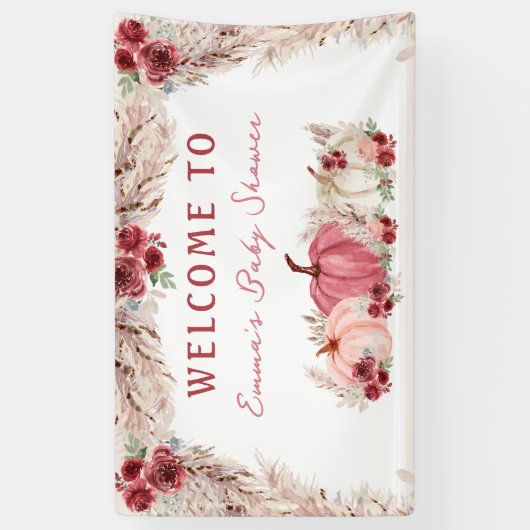 リトルカボチャ赤ちゃんシャワーマルサラウェルカムバナー 横断幕 (縦)