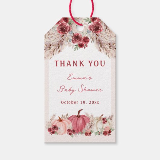 リトルカボチャ赤ちゃんシャワーマルサララベル ギフトタグ (正面)