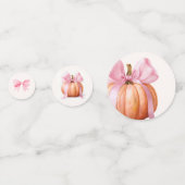 リトルカボチャ赤ちゃんシャワーリボン – ロマンチックなサレム コンフェッティ (正面)