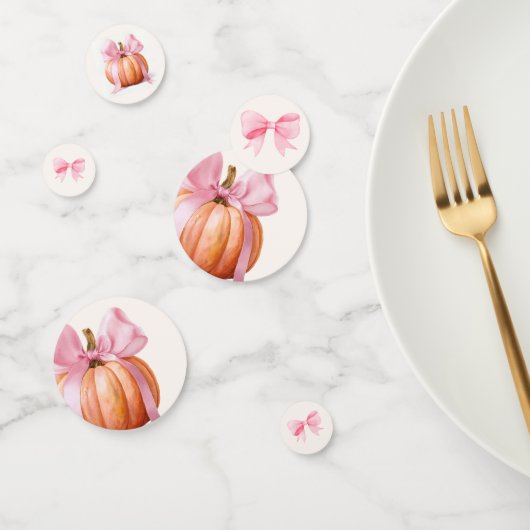 リトルカボチャ赤ちゃんシャワーリボン – ロマンチックなサレム コンフェッティ (グループ)