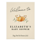 リトルカボチャ赤ちゃんシャワー印刷可能なウェルカムサイン ポスター (正面)