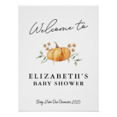 リトルカボチャ赤ちゃんシャワー印刷可能なウェルカムサイン ポスター (正面)