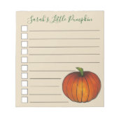 リトルカボチャ赤ちゃんシャワー好意オレンジ10月 ノートパッド (正面)