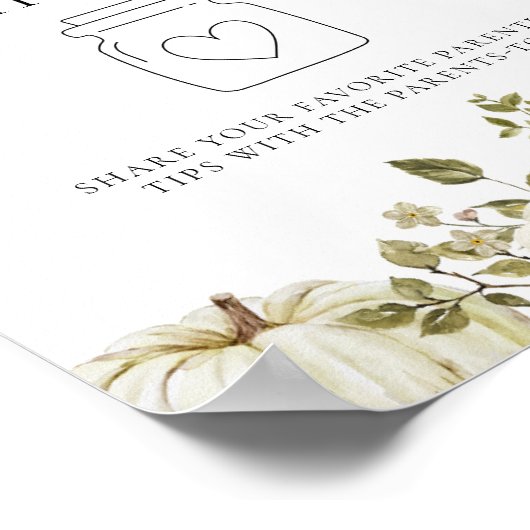 リトルカボチャ赤ちゃんシャワー子育てチップ瓶サイン ポスター (角)