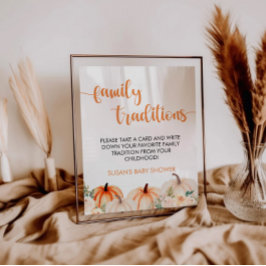 リトルカボチャ赤ちゃんシャワー家族の伝統のサイン ポスター