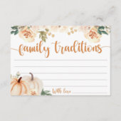 リトルカボチャ赤ちゃんシャワー家族の伝統カード エンクロージャーカード (正面)