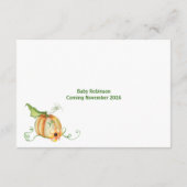 リトルカボチャ赤ちゃんシャワー家族の伝統ゲーム アドバイスカード (裏面)