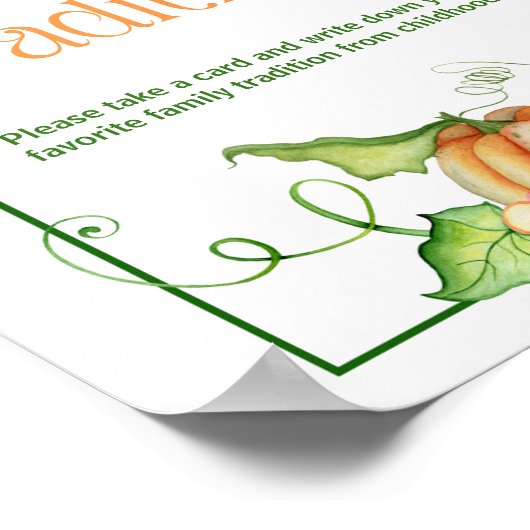 リトルカボチャ赤ちゃんシャワー家族の伝統ゲーム ポスター (角)