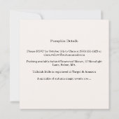 リトルカボチャ赤ちゃんシャワー招待状 – ピンクボウ セーブザデート (裏面)