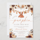リトルカボチャ赤ちゃんシャワー招待状、ベビークローザ 招待状 (正面)