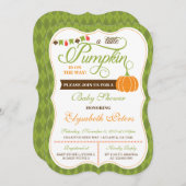 リトルカボチャ赤ちゃんシャワー招待状、秋 招待状 (正面/裏面)
