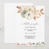 リトルカボチャ赤ちゃんシャワー招待状、秋 招待状 (正面/裏面)