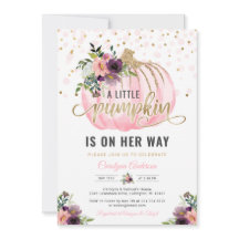 リトルカボチャ赤ちゃんシャワー招待状- 5x7