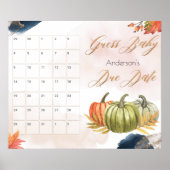 リトルカボチャ赤ちゃんシャワー推定期日ゲーム ポスター (正面)