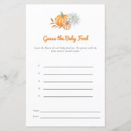 リトルカボチャ赤ちゃんシャワー推測ベビー食べ物ゲーム