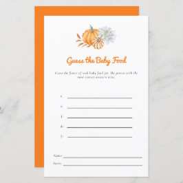 リトルカボチャ赤ちゃんシャワー推測ベビー食べ物ゲーム