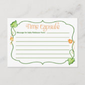 リトルカボチャ赤ちゃんシャワー時間カプセルアクティビティ アドバイスカード (正面)