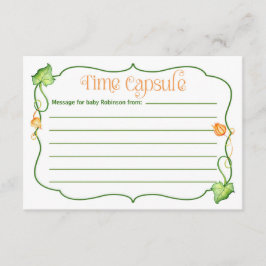 リトルカボチャ赤ちゃんシャワー時間カプセルアクティビティ アドバイスカード