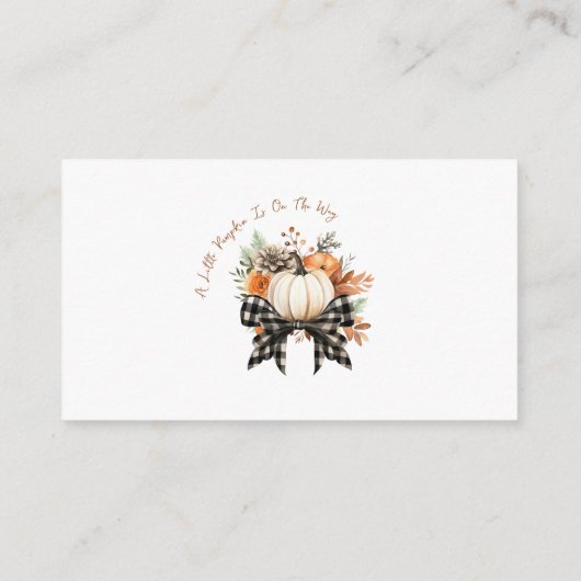 リトルカボチャ赤ちゃんシャワー本ベビーチケット エンクロージャーカード (裏面)