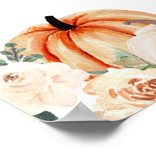 リトルカボチャ赤ちゃんシャワー歓迎サイン ポスター (角)