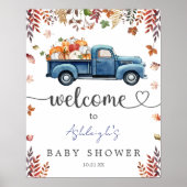 リトルカボチャ赤ちゃんシャワー歓迎サイン ポスター (正面)