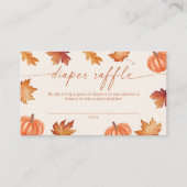 リトルカボチャ赤ちゃんシャワー秋おむつラッフルカード エンクロージャーカード (正面)